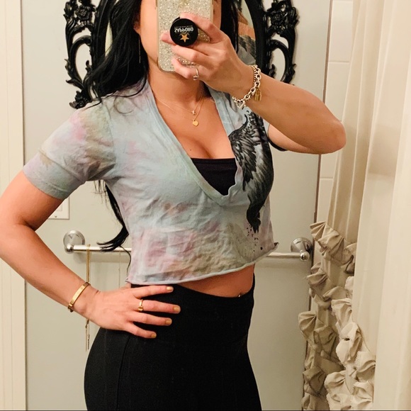 💘 UO Truly Madly Deeply Tie Dye Wing Crop shirt - Picture 4 of 7